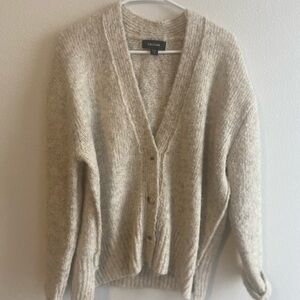 Karen Kane Cream Button-Up Cardigan